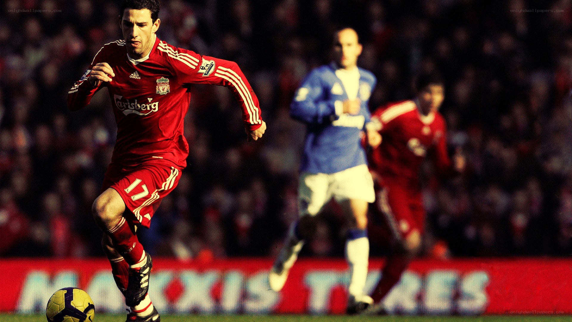 soccer player in red jersey