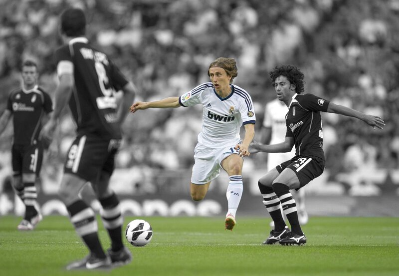 Soccer player in white jersey