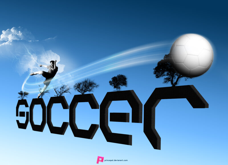 Soccer player kicking ball