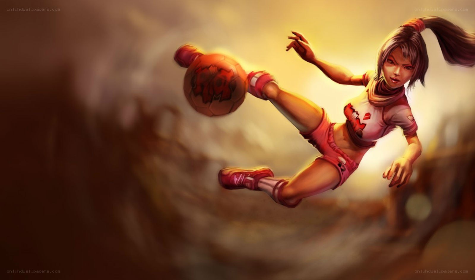soccer player kicking ball