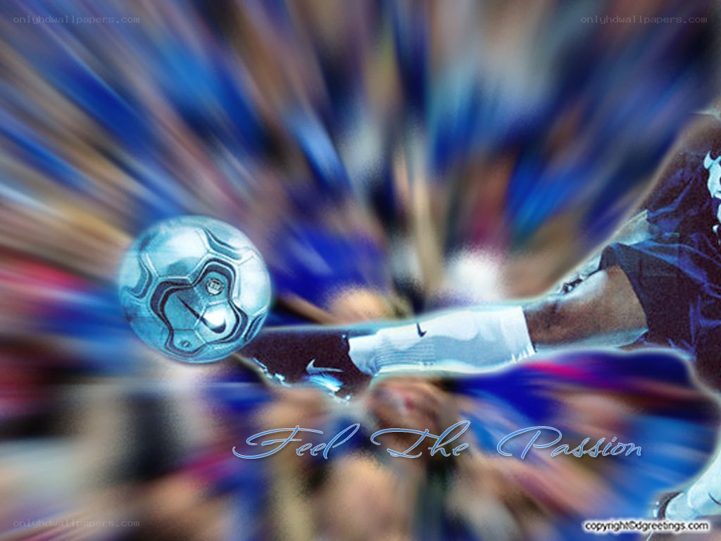 Soccer player kicking ball