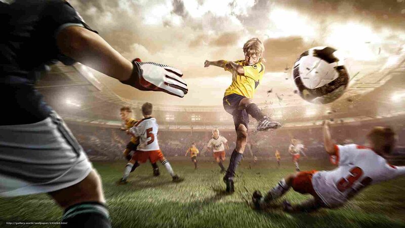 Soccer player kicking ball
