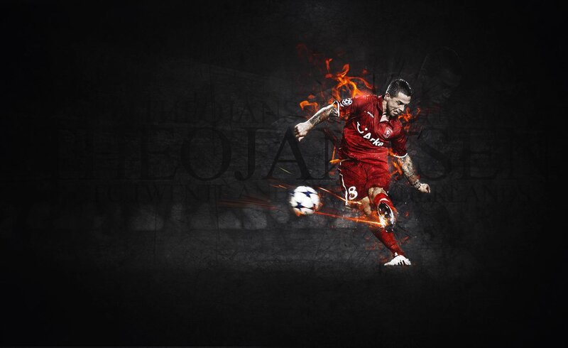 Soccer Player Kicking Ball — Black, Dramatic