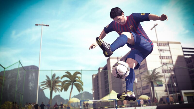 Soccer Player Kicking Ball — Blue, Active, Afternoon