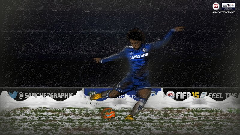 Soccer Player Kicking Ball — Blue, Dramatic, Night, Digital Art