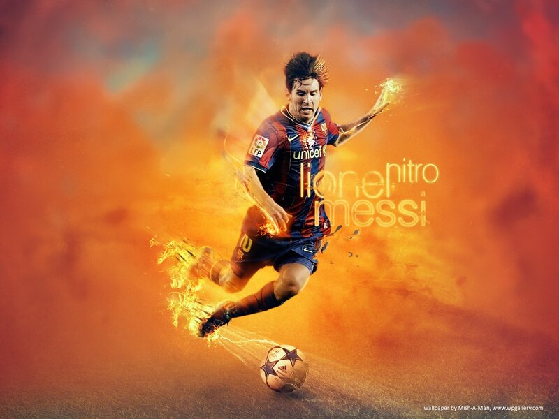 Soccer Player Kicking Ball — Orange, Dramatic, Digital Art