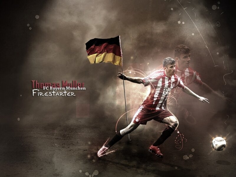 Soccer Player Kicking Ball — Red, Dramatic, Digital Art, German Flag