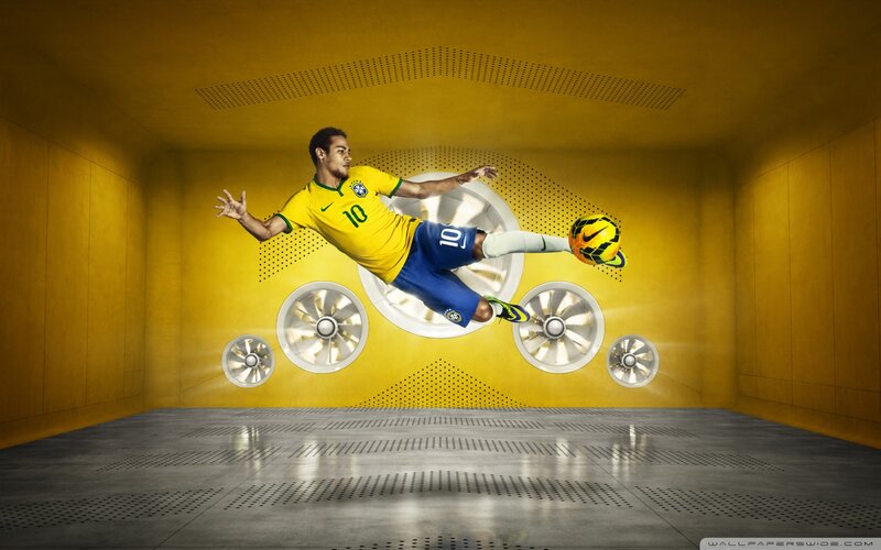Soccer Player Kicking Ball — Yellow, Dynamic, Photograph