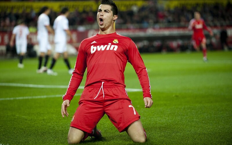 Soccer Player on Field — Red, Intense