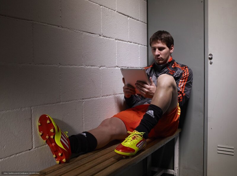 soccer player on tablet