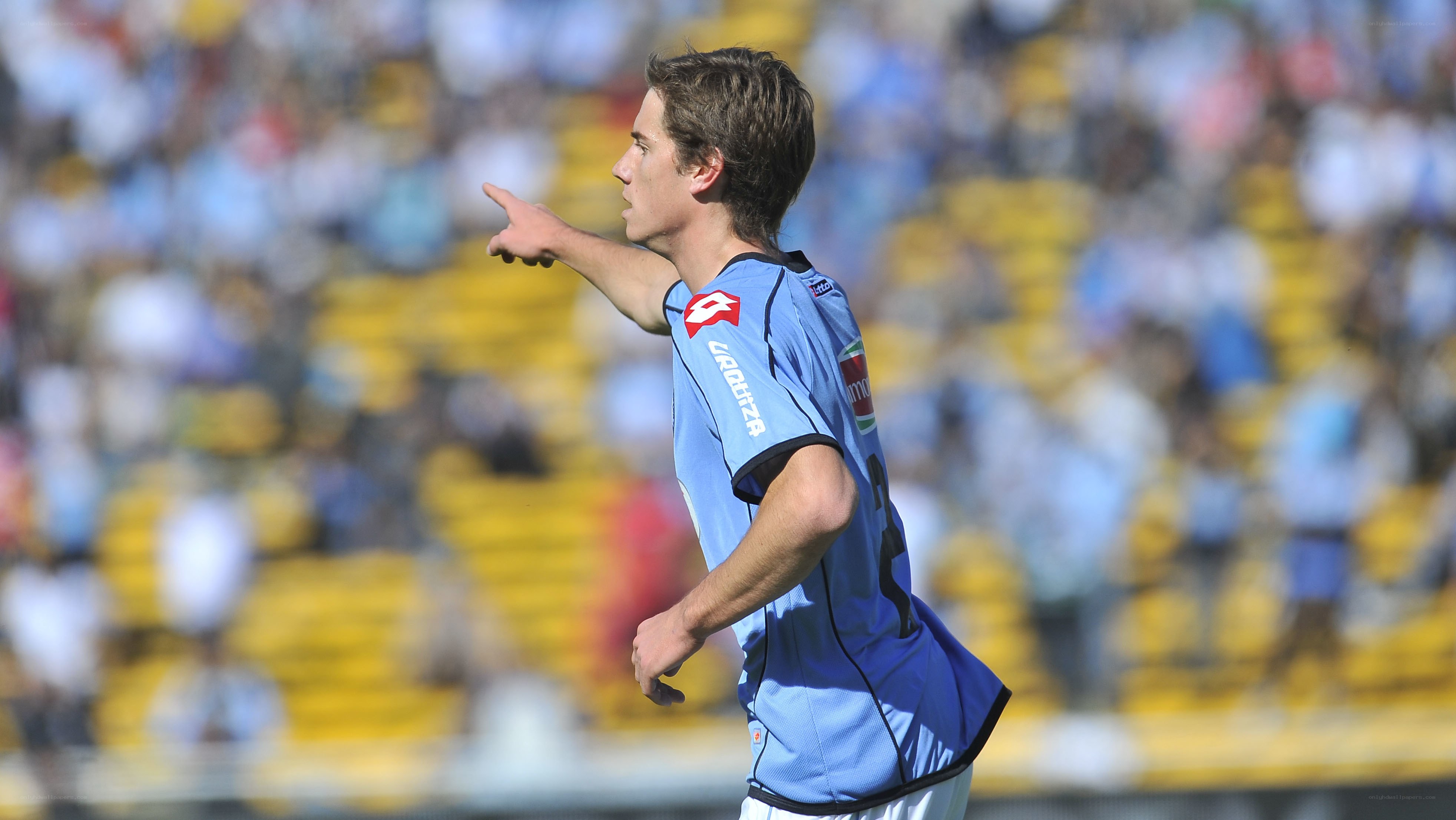 soccer player pointing