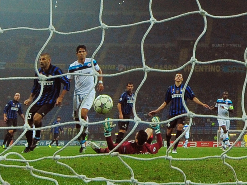 Soccer Player Scoring Goal — Green