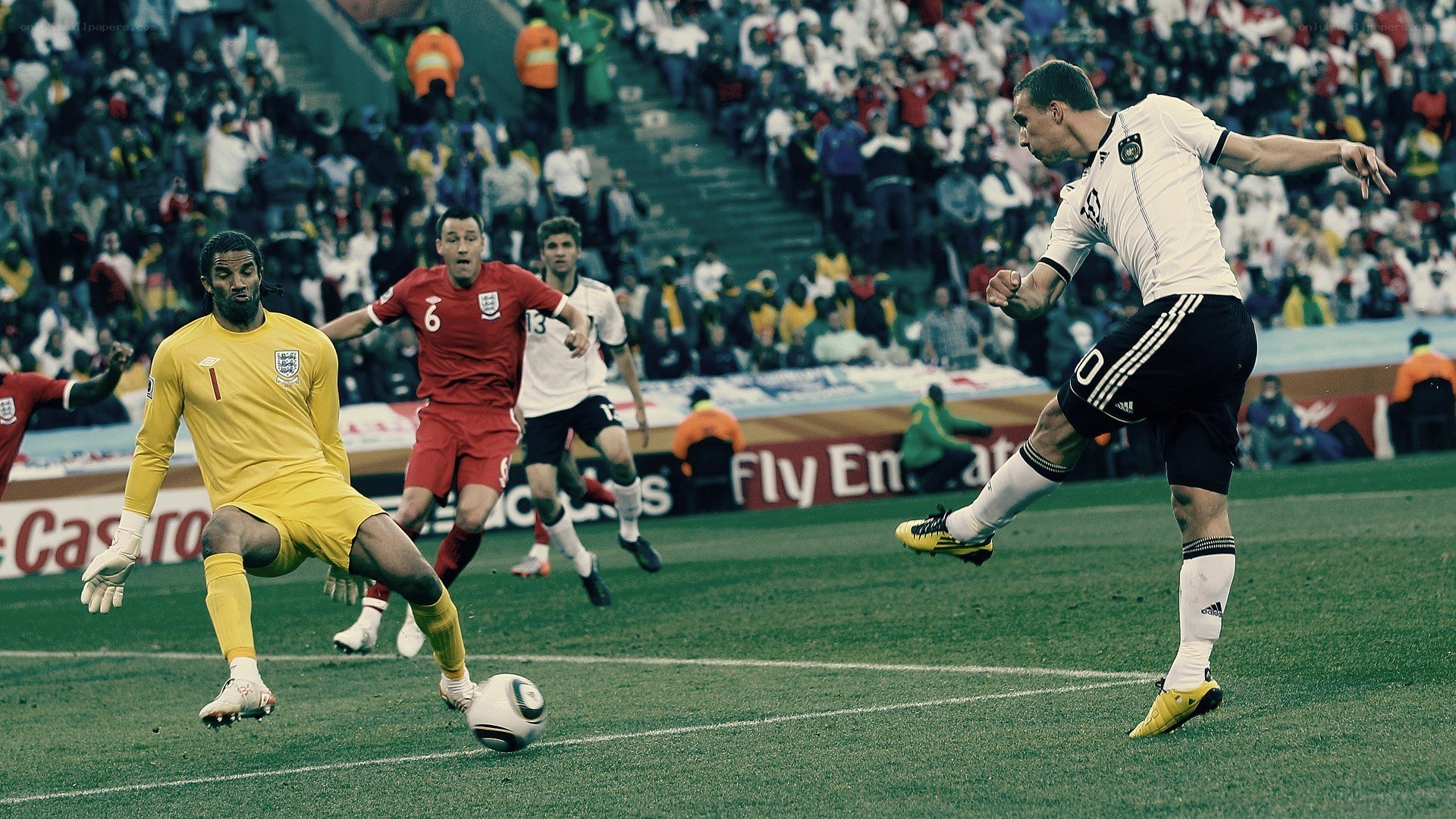 Soccer player taking a shot