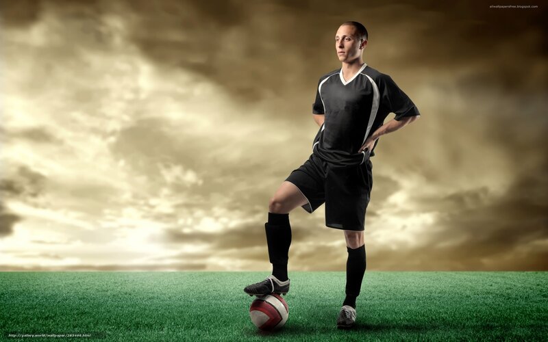 Soccer Player with Ball — Green, Dramatic, Sunset
