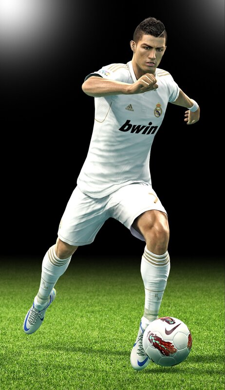 Soccer Player with Ball — White, Focused