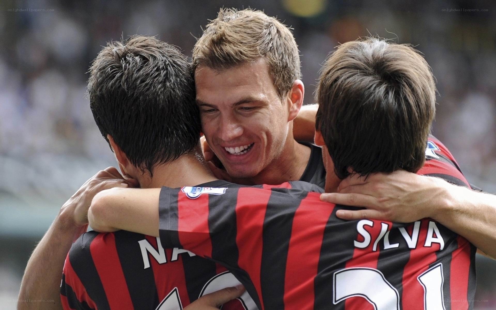 Soccer players celebrating