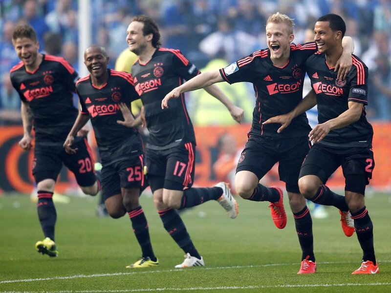 Soccer Players Celebrating — Black, Celebratory