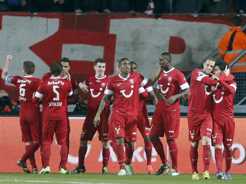 Soccer Players Celebrating — Red, Celebratory, Night