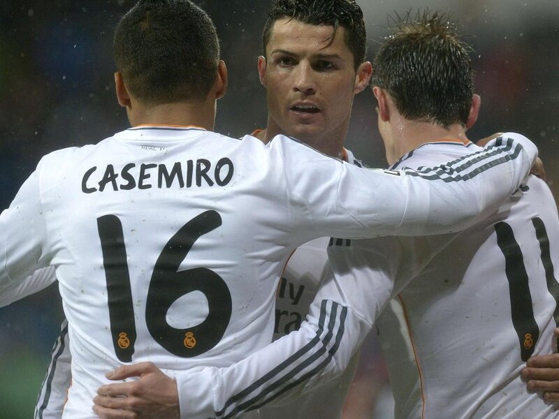 Soccer Players Celebrating — White, Intense
