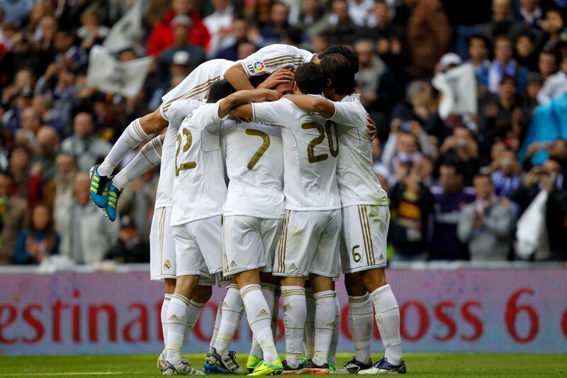 Soccer Players Hugging — White