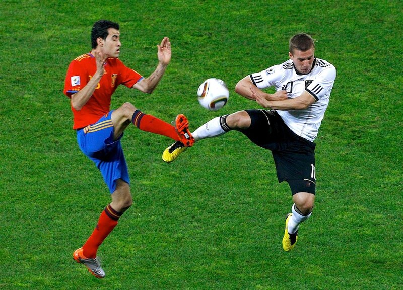 Soccer players in action
