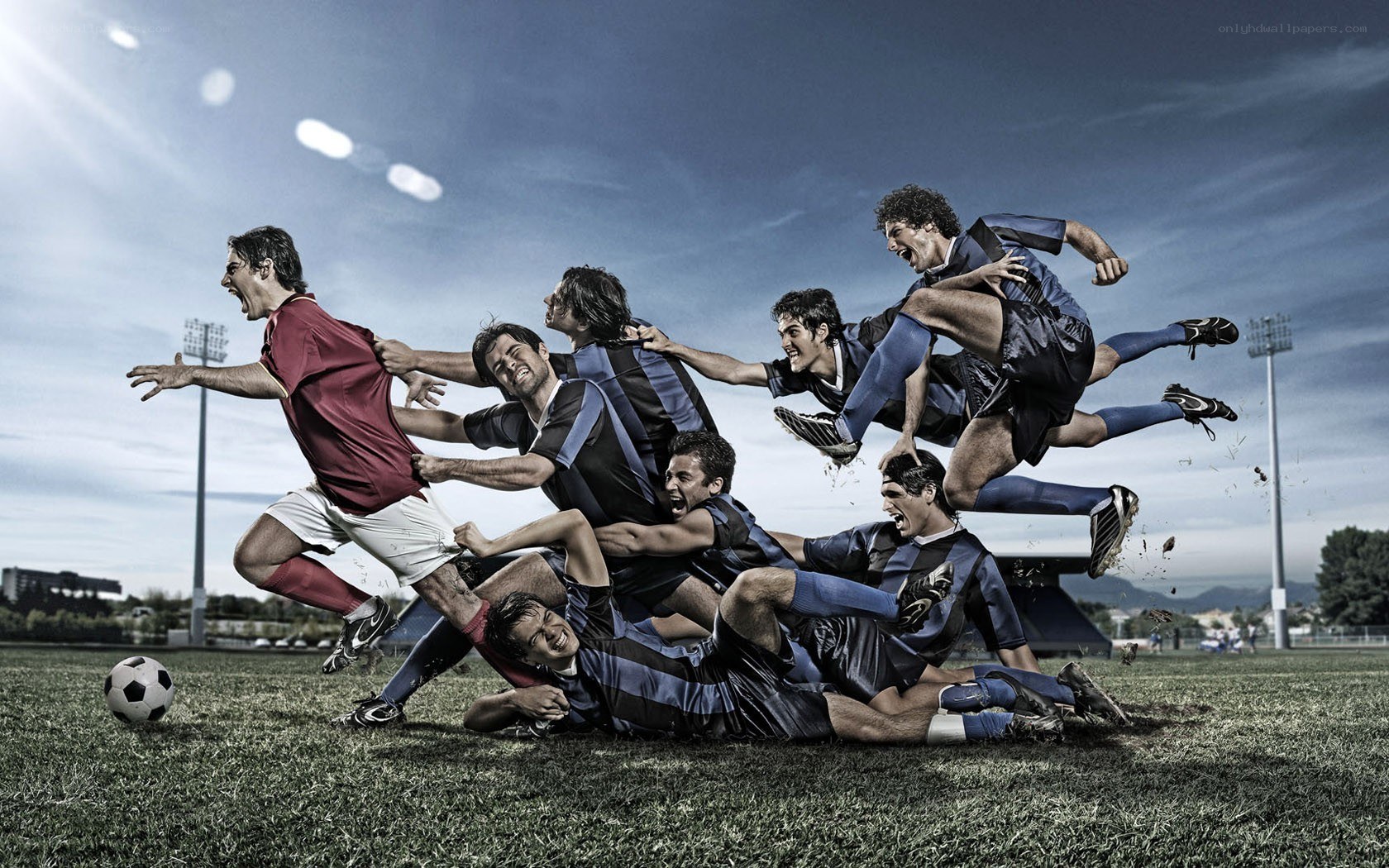 Soccer players in action
