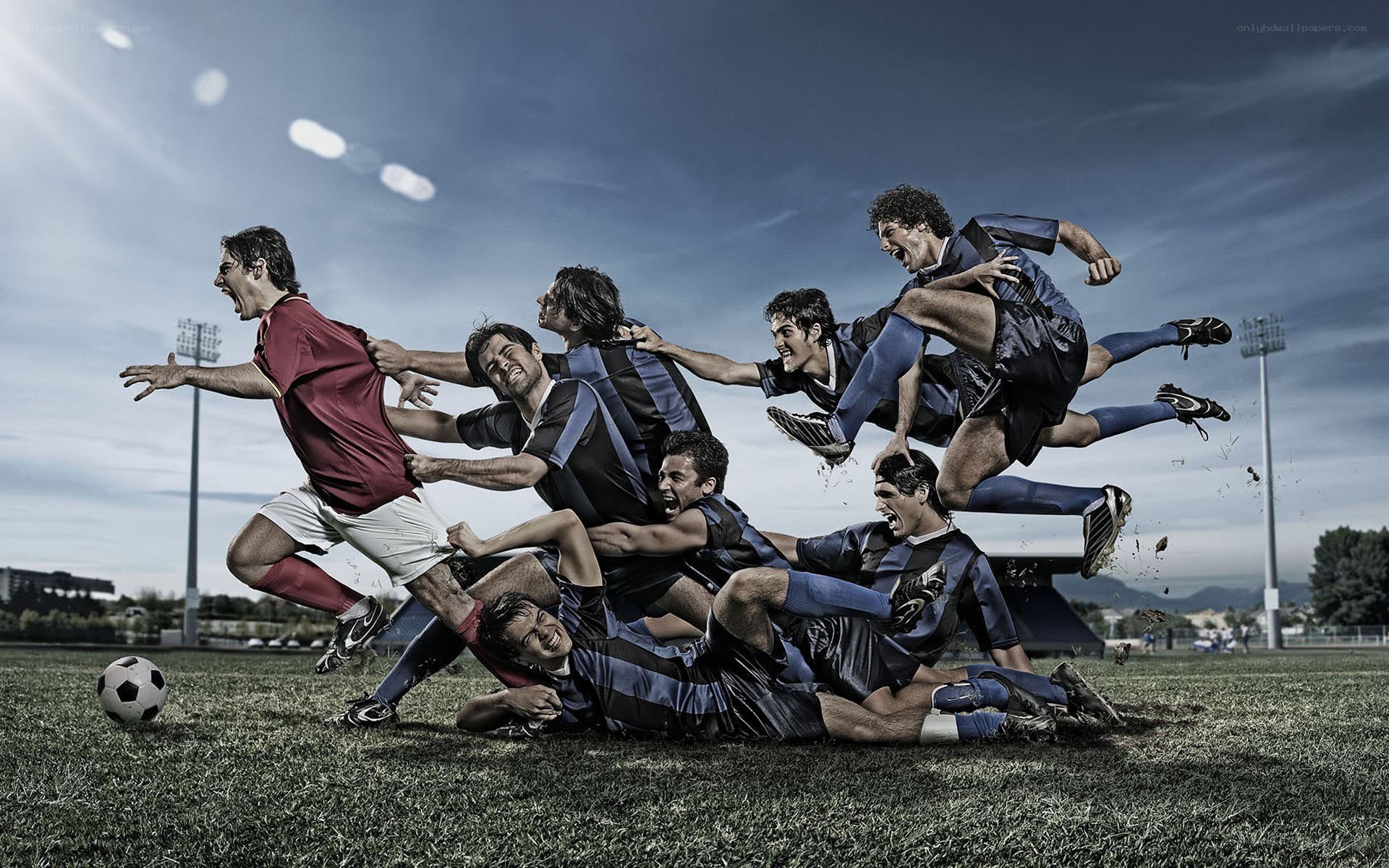 Soccer players in action