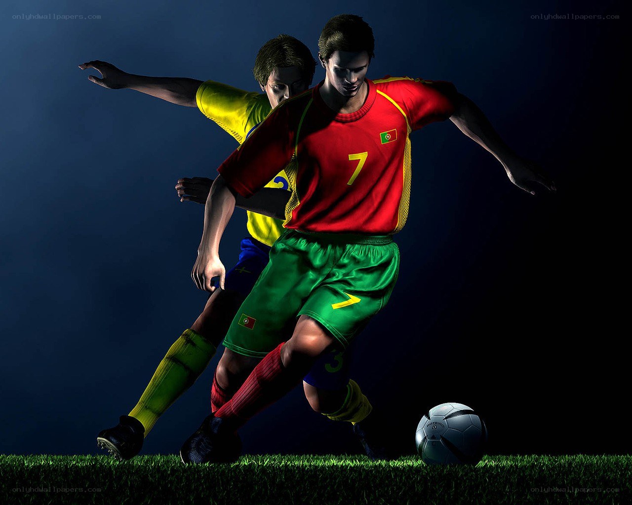 Soccer players in action