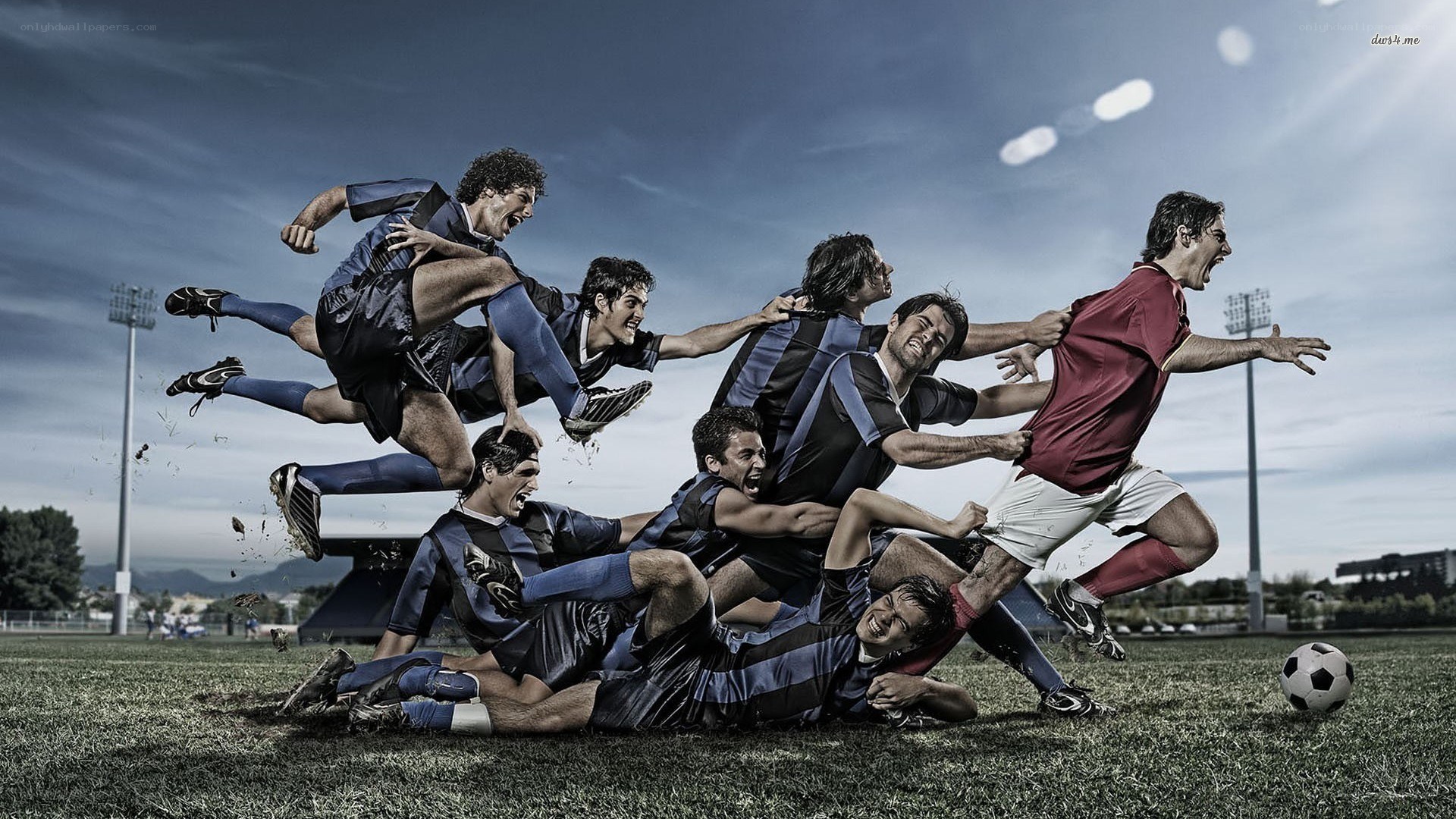 soccer players in action