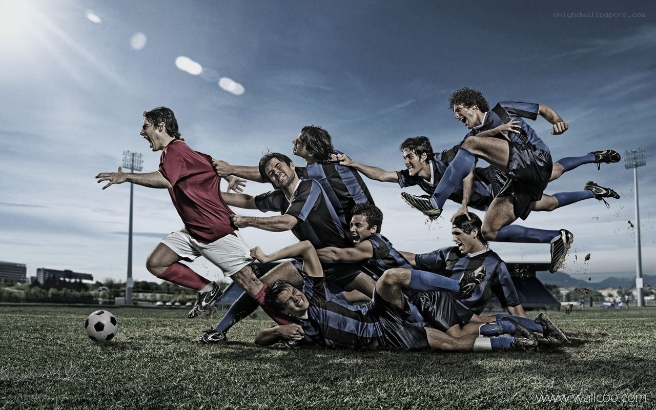 Soccer players in action