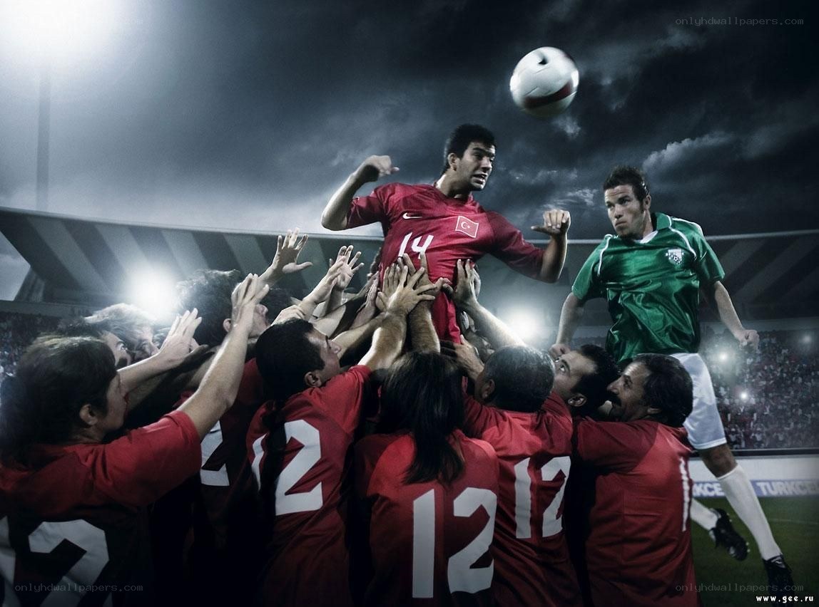 Soccer players in action