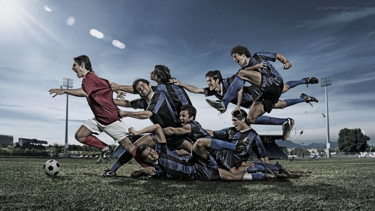 Soccer players in action