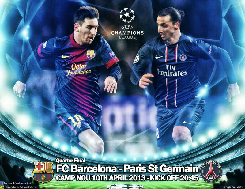 Soccer Players in Action — Blue, Dramatic, Digital Art, Uefa Champions League