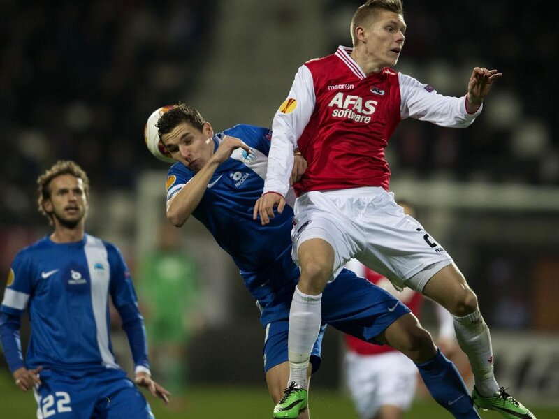 Soccer Players in Action — Blue, Intense, Night
