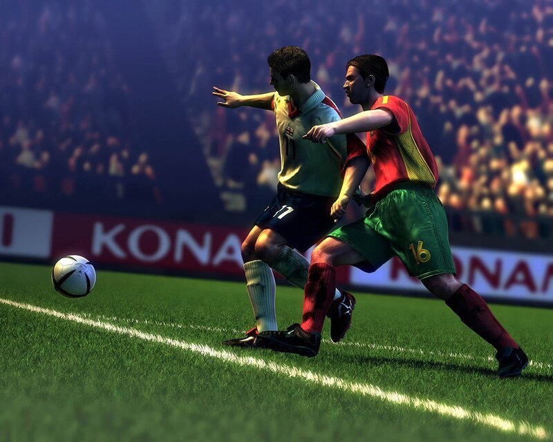 Soccer players in action on field