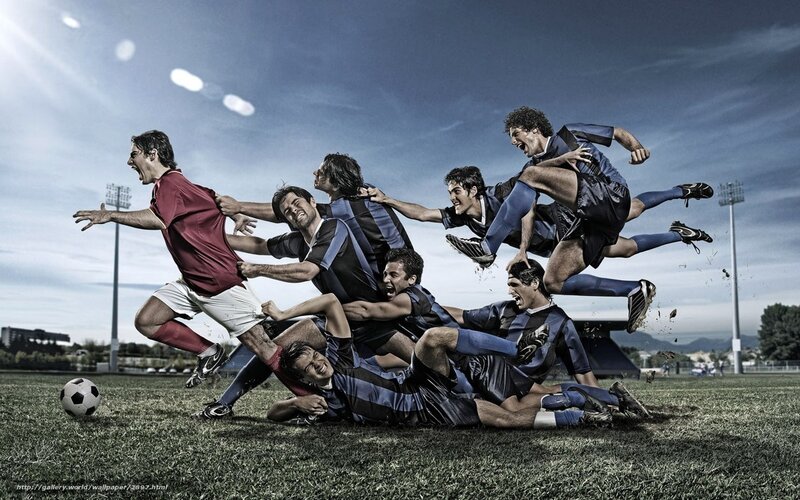 Soccer players in action