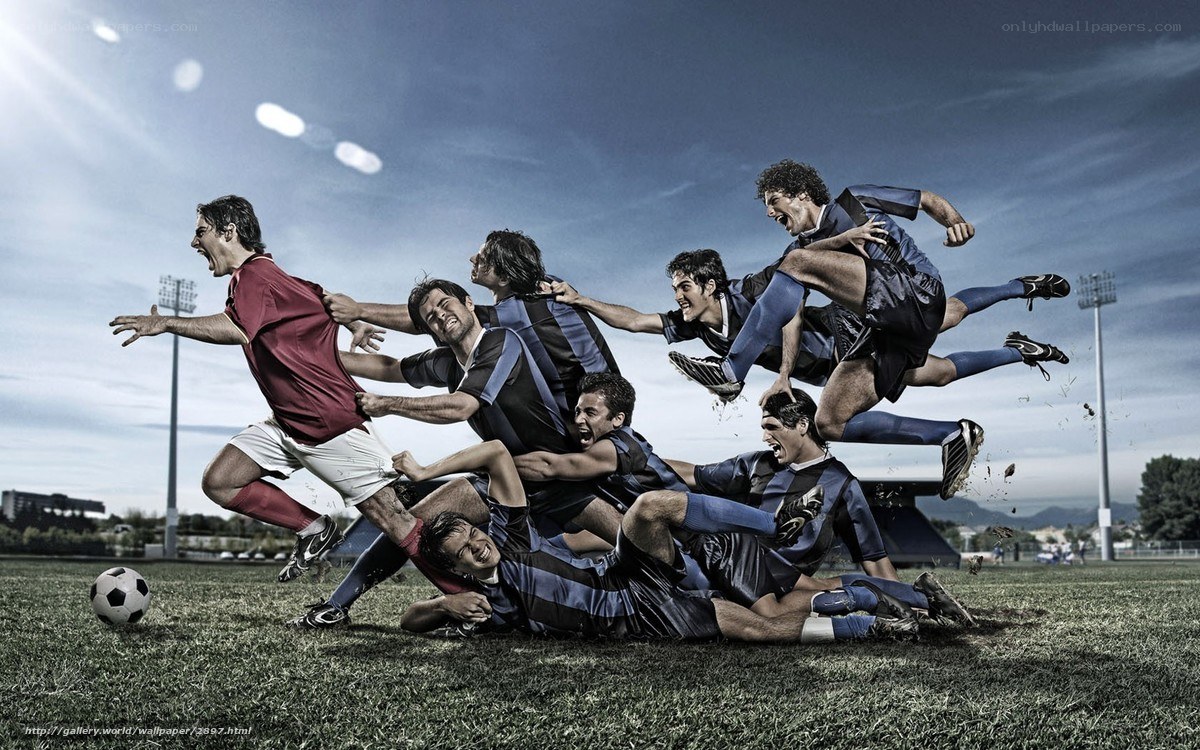 Soccer players in action