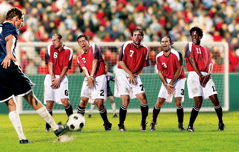 Soccer players in distress