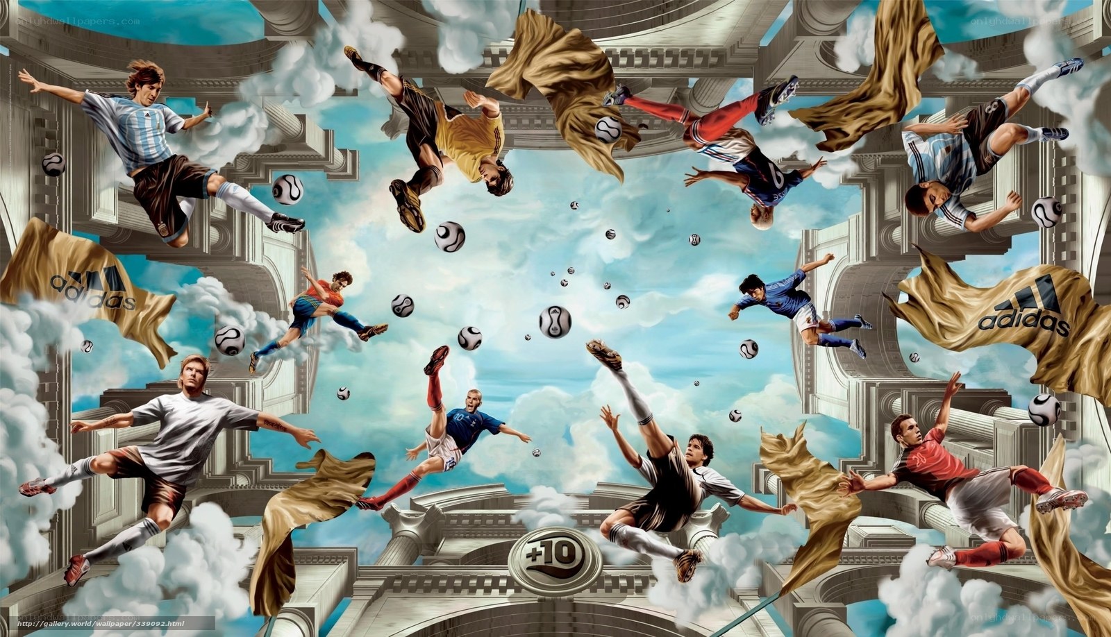 Soccer players in dynamic action