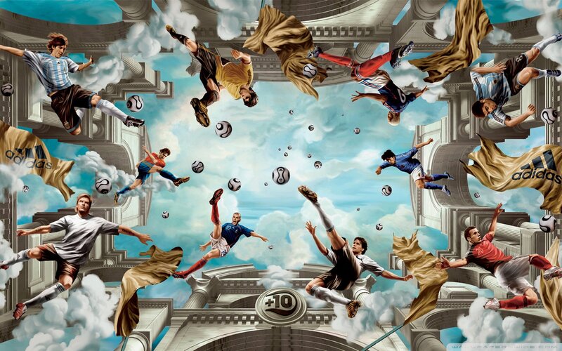 Soccer Players in Mid-air