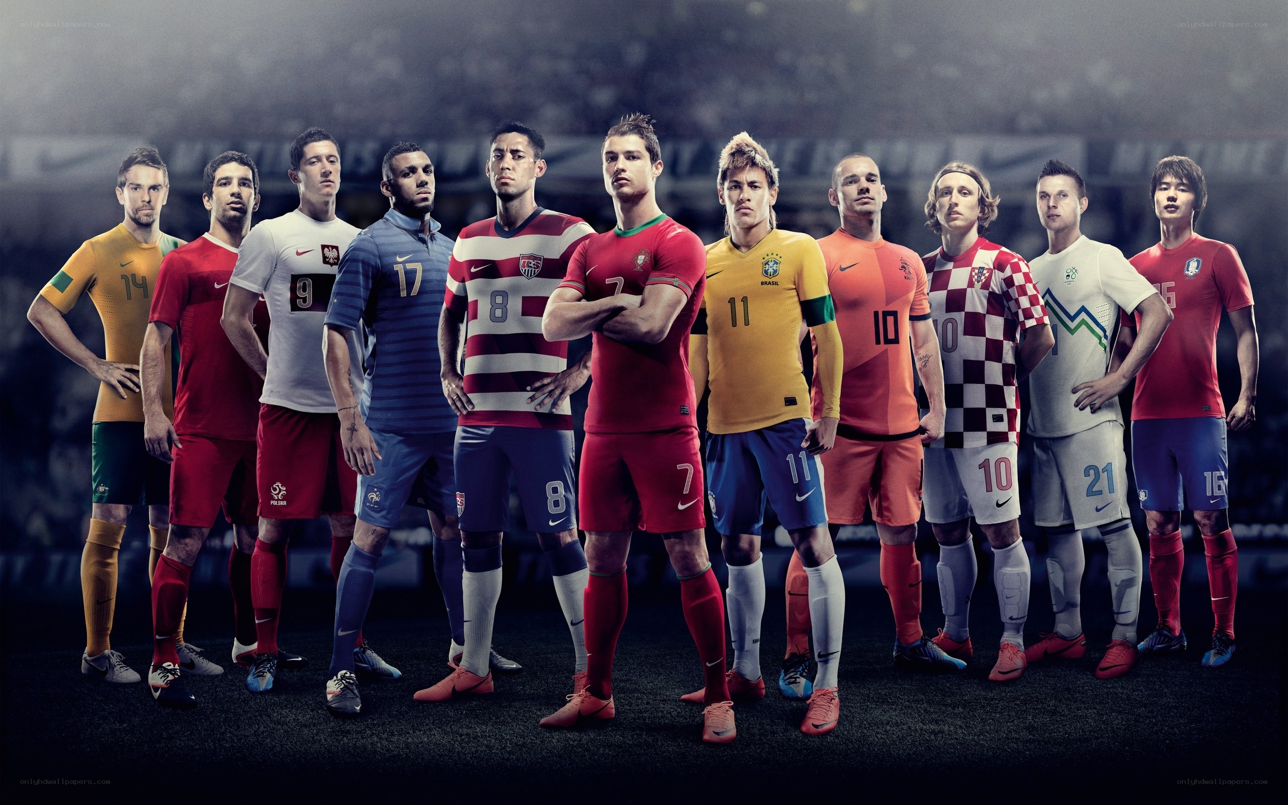 soccer players in team uniforms