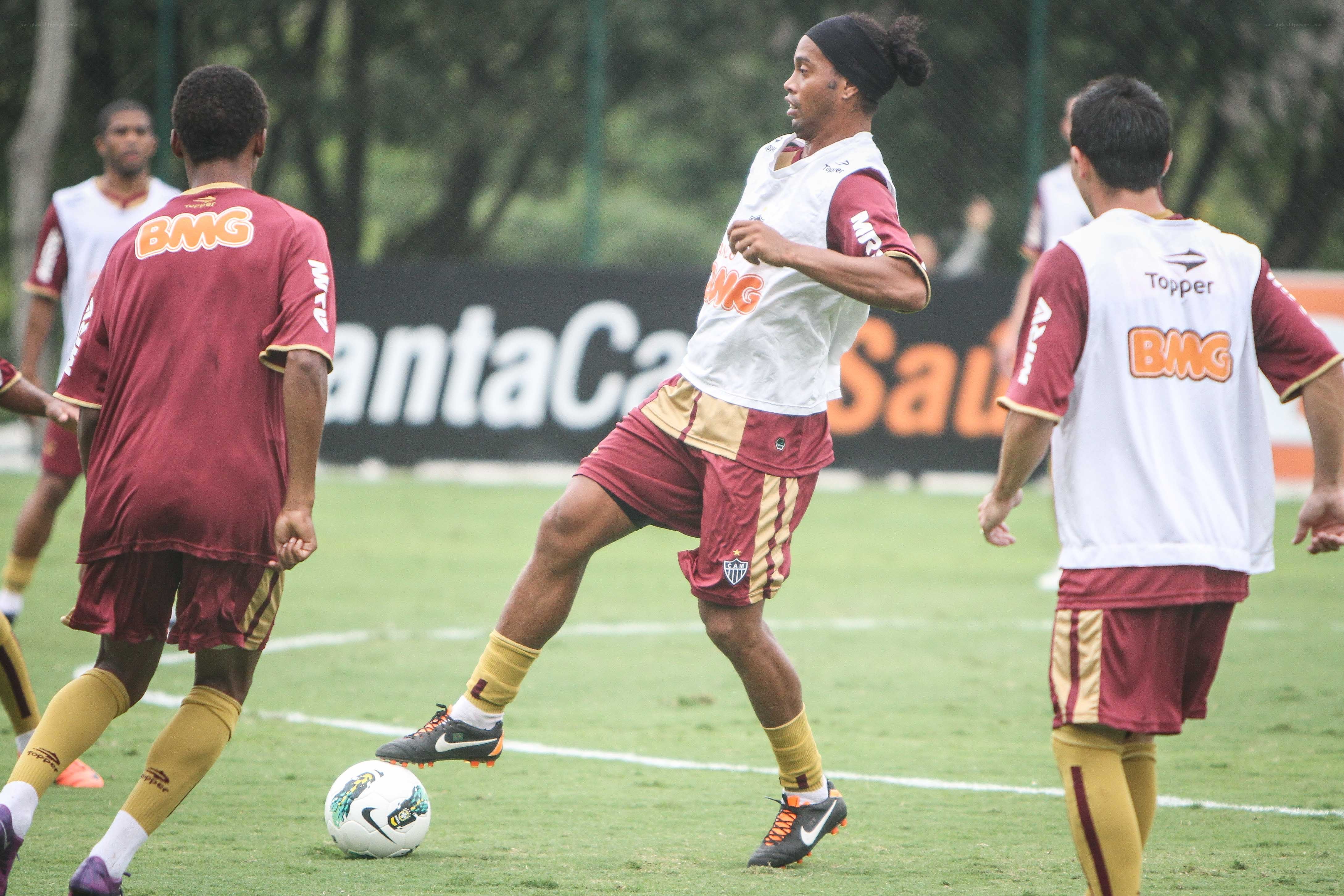 Soccer players in training