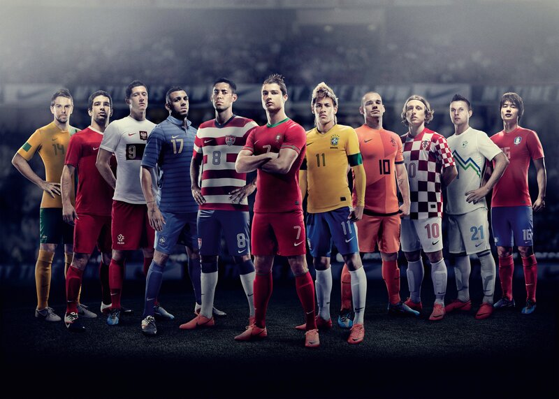 Soccer Players in Uniforms — Black