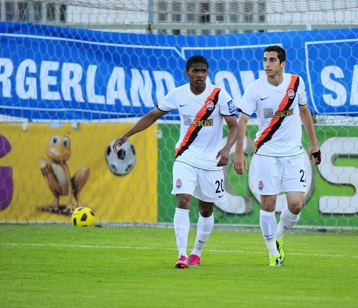 Soccer players on field