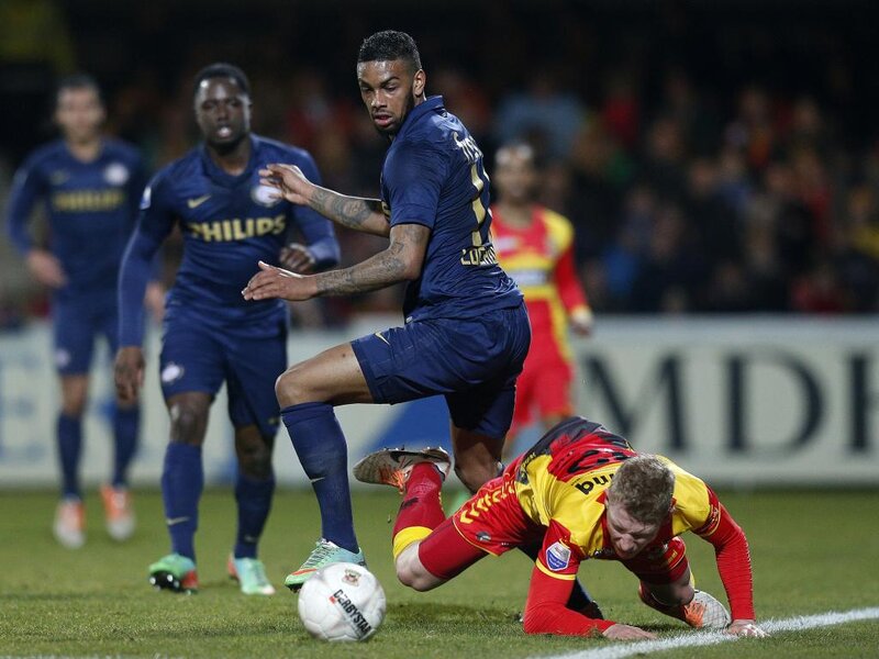 Soccer Players on Field — Blue, Intense