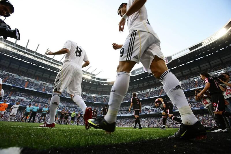 Soccer Players on Field — Green, Active, Afternoon, Photograph, Stadium