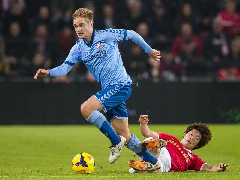 Soccer Players on Field — Green, Intense, Night