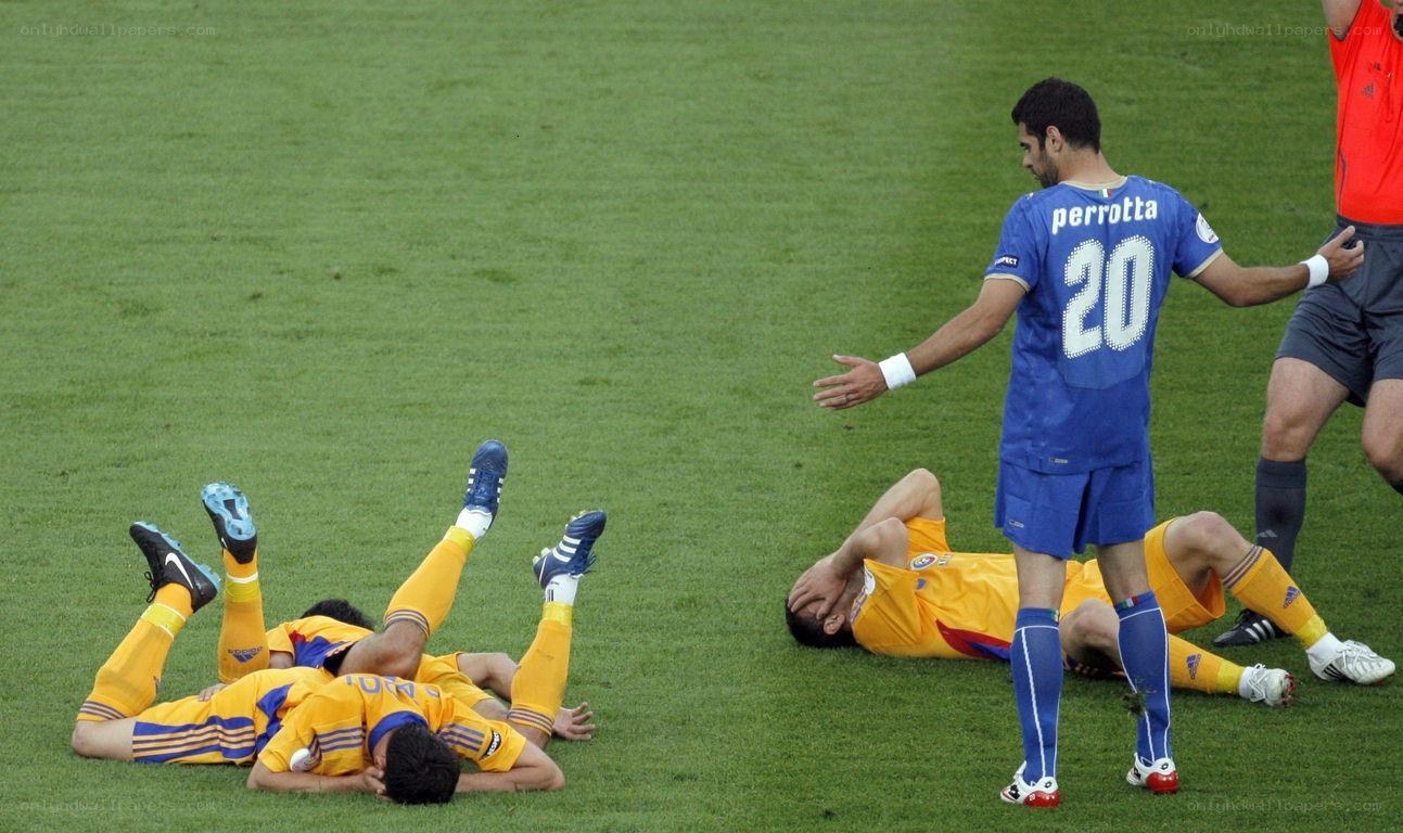 Soccer players on field