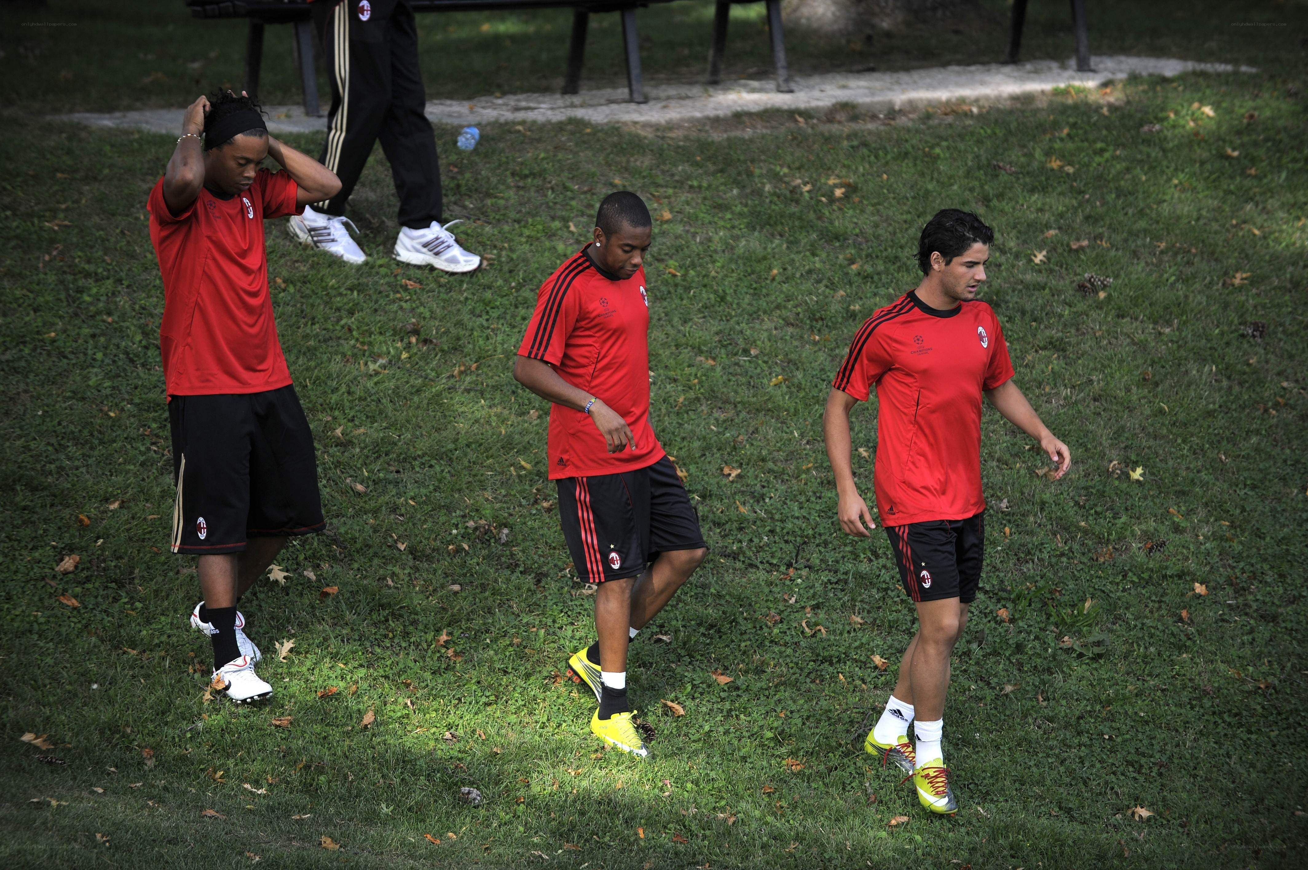 soccer players training on grass