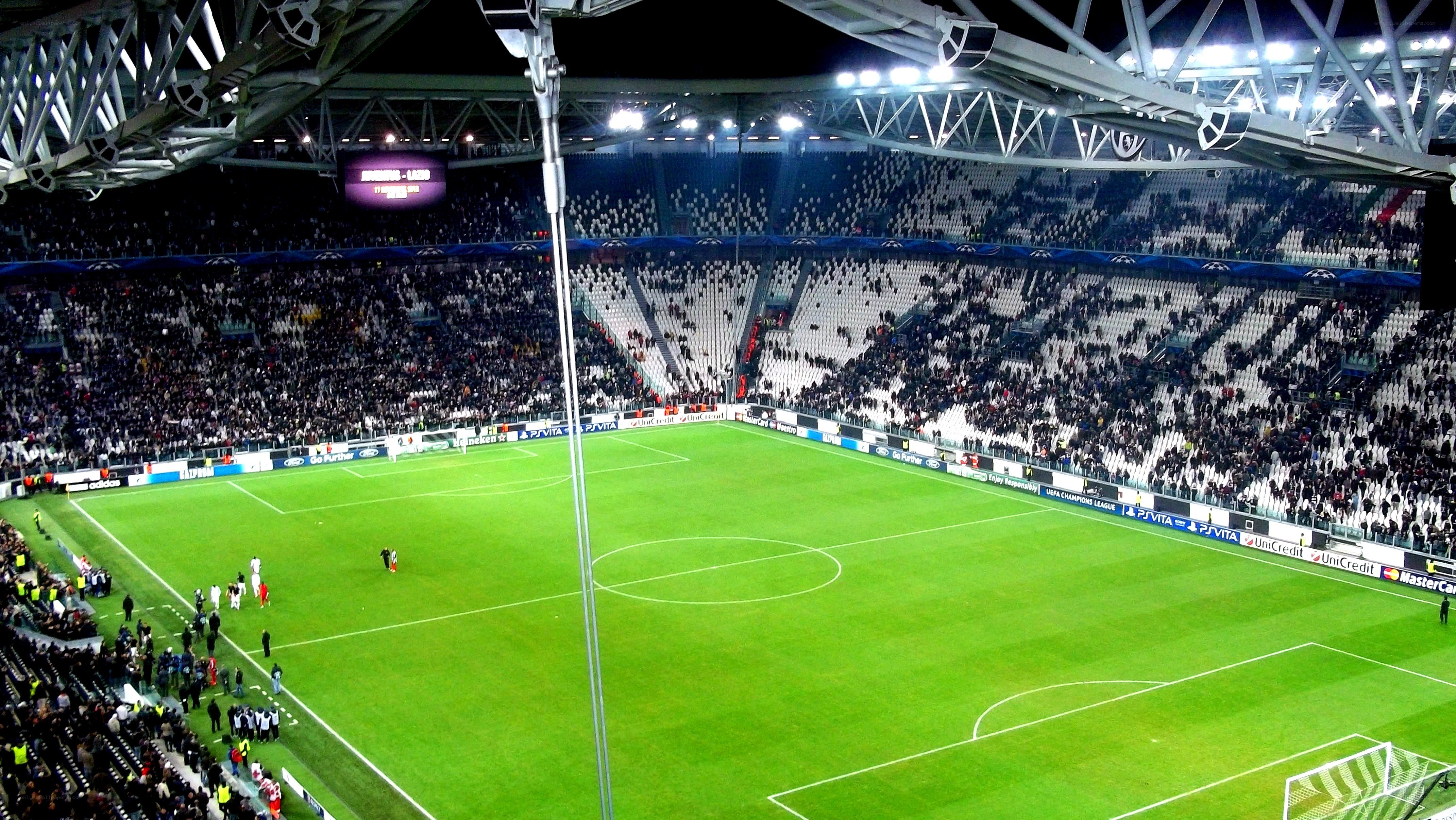 Soccer stadium at night